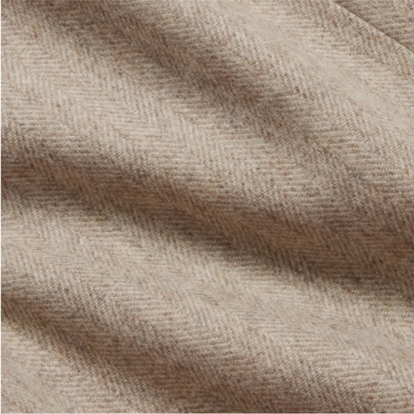 Banana Republic Taupe Herringbone Wool Flannel Crop Blazer Size 16 NWOT - Picture 4 of 11